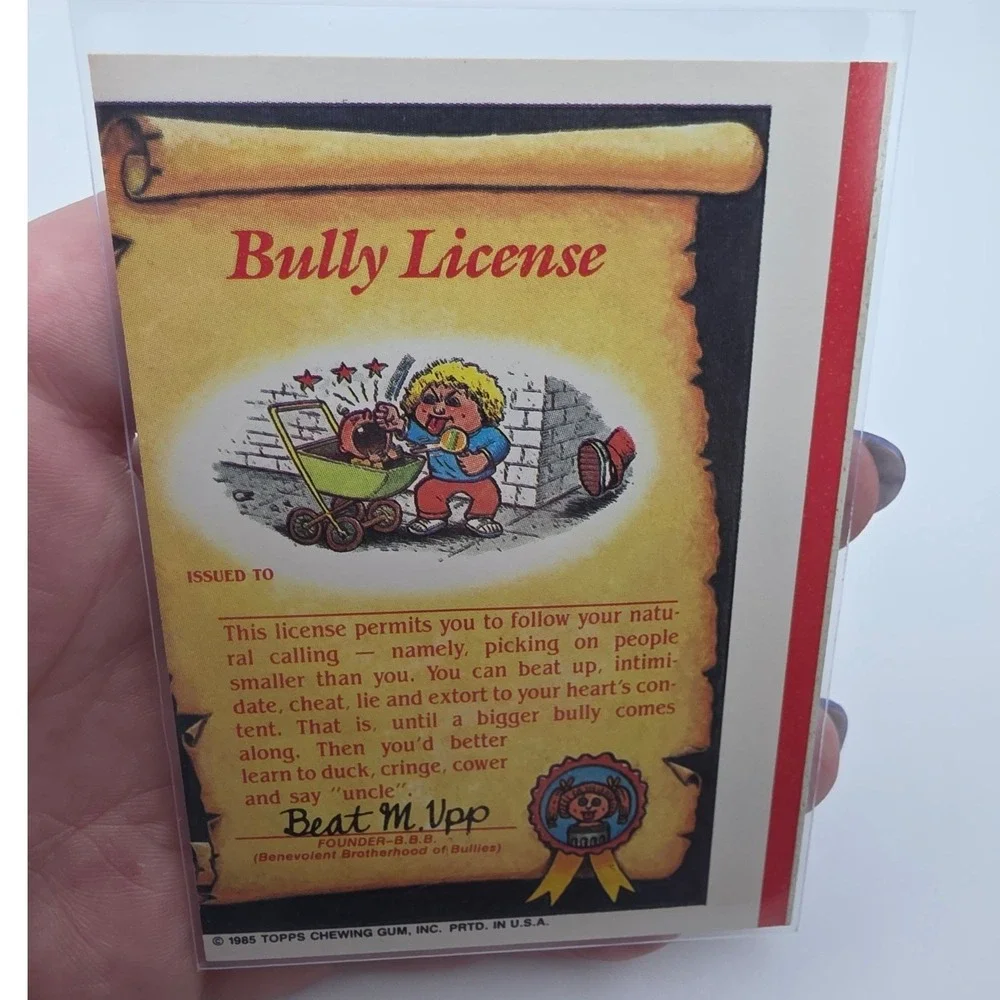 Topps Garbage Pail Kids OS2 Brainy Brian Fair 72b Error Card Miscut